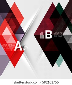 Futuristic triangle tile background with options. Vector template background for workflow layout, diagram, number options or web design