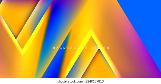 Futuristic triangle vector abstract background with colorful fluid gradients