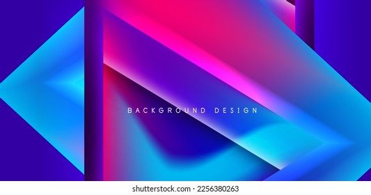 Futuristic triangle vector abstract background with colorful fluid gradients