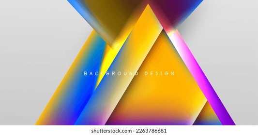Futuristic triangle vector abstract background with colorful fluid gradients