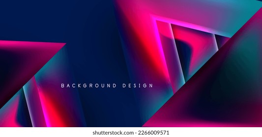 Futuristic triangle vector abstract background with colorful fluid gradients