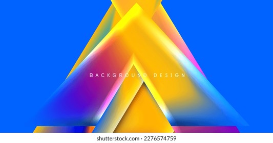 Futuristic triangle vector abstract background with colorful fluid gradients