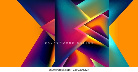 Futuristic triangle vector abstract background with colorful fluid gradients