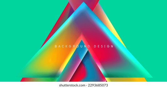 Futuristic triangle vector abstract background with colorful fluid gradients