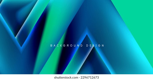 Futuristic triangle vector abstract background with colorful fluid gradients