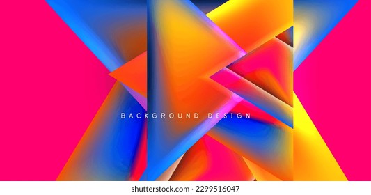 Futuristic triangle vector abstract background with colorful fluid gradients