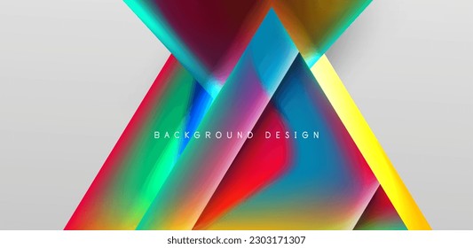 Futuristic triangle vector abstract background with colorful fluid gradients