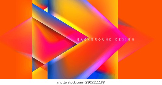 Futuristic triangle vector abstract background with colorful fluid gradients