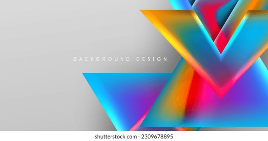 Futuristic triangle vector abstract background with colorful fluid gradients