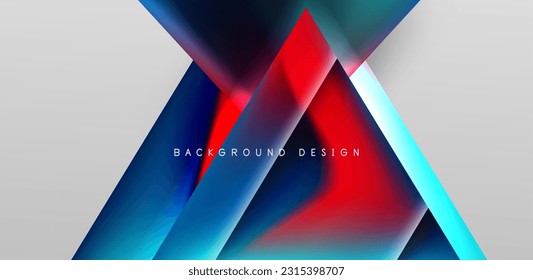 Fondo abstracto del vector de triángulo futurista con gradientes de fluido colorido