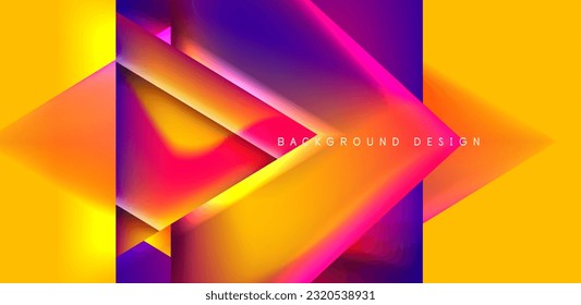 Futuristic triangle vector abstract background with colorful fluid gradients
