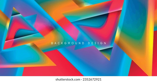 Futuristic triangle vector abstract background with colorful fluid gradients