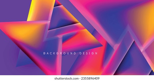 Futuristic triangle vector abstract background with colorful fluid gradients
