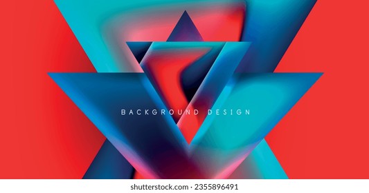 Futuristic triangle vector abstract background with colorful fluid gradients