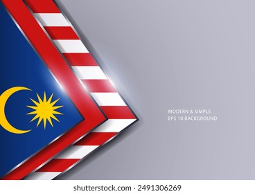 Triángulos futuristas de fondo con insignia de Malasia. Ilustración vectorial