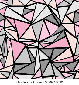 Futuristic triangular grid geometric seamless backdrop. Minimal triangles polygonal texture. Diamond triangle brochure minimal illustration for business flyer.