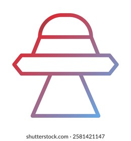 Futuristic UFO Icon with Gradient Design Style