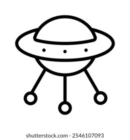 A futuristic UFO representing extraterrestrial life and space exploration