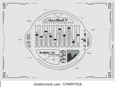Futuristic UI elements. Abstract Vector illustration. Technology background. Futuristic user interface. HUD.