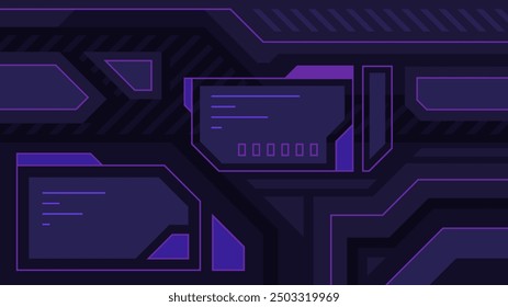 Ventana de carga de contorno ultravioleta futurista sobre un fondo negro. ​Elementos de diseño cibernéticos ​ diseño de portadas.