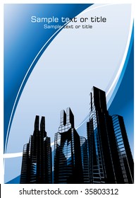 Futuristic urban blue vector background / layout