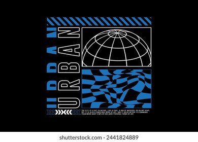 Futuristic urban design streetwear style editable template