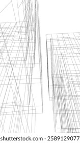 Futuristic Urban Wireframe – Geometric High-Rise Concepts
