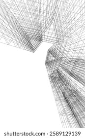 Futuristic Urban Wireframe – Geometric High-Rise Concepts

