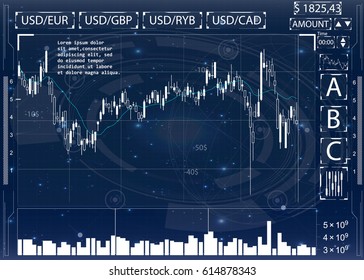 Futuristic user interface. Abstract virtual graphic touch user interface. HUD. Hi-tech basic. Blue and white elements. UI hud infographic interface screen monitor radar set web elements