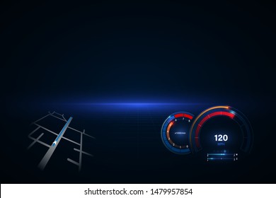 Futuristic user interface  dashboard. HUD UI. Abstract virtual graphic touch user interface. Cars infographic. Vector illustration.
