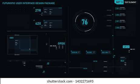 Futuristic user interface design element text box scale and bar for cyber and technology concept against dark background, screen ratio 16:9, vector illustration 