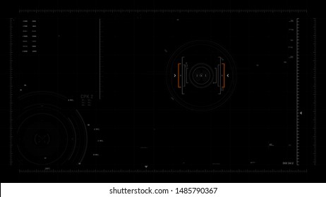 Futuristic User Interface Design Element Text Box Scale And Bar For Video Overlay Cyber And Technology Concept Against Dark Background Wide Screen Ratio Vector Illustration 