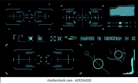 Futuristic user interface. Element user interface. Blue elements