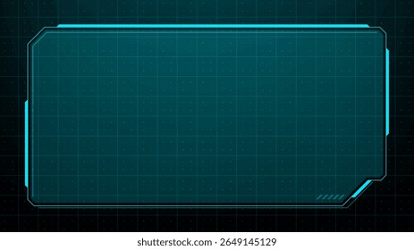 Futuristisch gebruikersinterface-element. Hoofd omhoog display hud vector grafisch frame met raster. Virtual reality-schermtechnologie.
