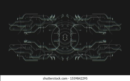 Futuristic user interface element. HUD hi-tech navigation screen. Cyber background for web and app.