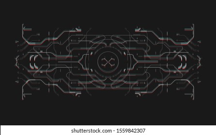 Futuristic user interface element. HUD hi-tech navigation screen. Cyber background for web and app.