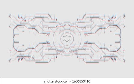 Futuristic user interface element. HUD hi-tech navigation screen. Cyber background for web and app.