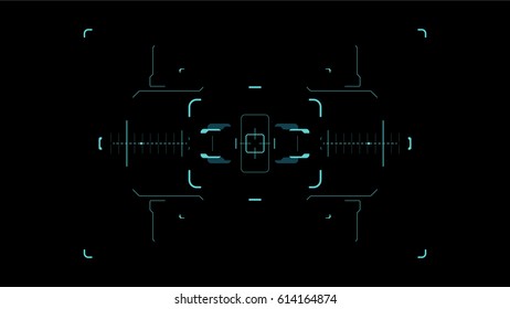 Futuristic user interface. Element user interface. HUD. Blue elements