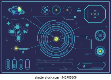 Futuristic user interface HUD. Head-up display. Flat vector stock illustration