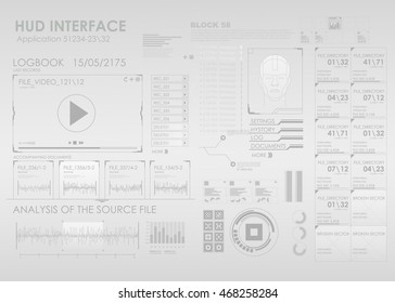Futuristic user interface HUD and Infographic elements. Abstract virtual graphic touch user interface. Screen monitor radar set web elements - stock vector