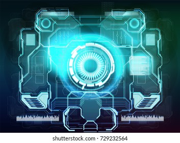 Futuristic user interface HUD and Infographic elements. Abstract virtual graphic touch user interface.