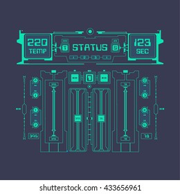 The futuristic user interface HUD & Infographics elements. Abstract virtual graphical user touch screen smart home interface.