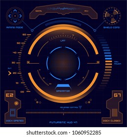 Futuristic User Interface HUD Tech Elements For Game Creation Or Footage Overlay. Sci-fi Vector Design Set