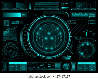 Futuristic User Interface HUD Tech Elements For Game Creation Or Footage Overlay. Sci-fi Vector Design Set
