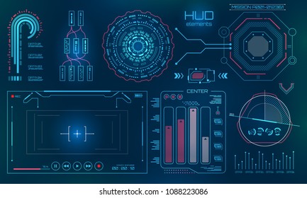 Futuristic User Interface, HUD, Technology Background - Illustration Vector