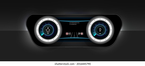 Futuristic user interface. HUD UI. Abstract virtual graphic touch user interface. Car service in the style of HUD. Virtual graphical interface Ui HUD Autoscann. Vector