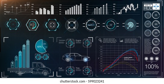 Futuristic user interface. HUD UI. Abstract virtual graphic touch user interface. HUD background outer space. Vector science abstract.  Vector illustration.