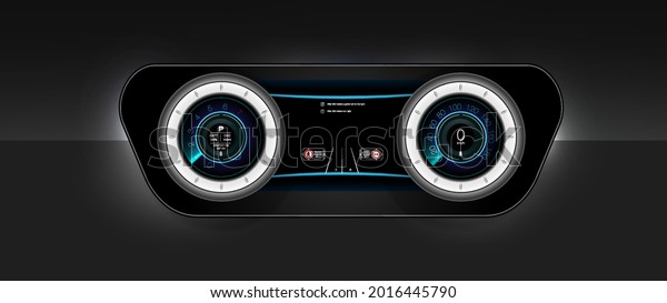 Futuristic user\
interface. HUD UI. Abstract virtual graphic touch user interface.\
Car service in the style of HUD. Virtual graphical interface Ui HUD\
Autoscann. Vector