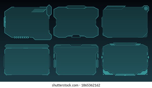 Futuristic user interface message windows for science-fiction game. Vector illustration