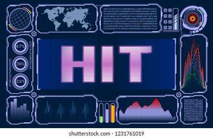 Futuristic User Interface With the Word Hit. Vector illustration for your design